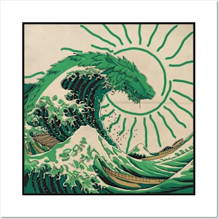 GREEN WAVE Posters and Art